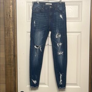 KanCan Dark Blue Distressed Skinny Jeans